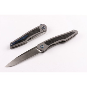 Double-edged Sword Titanium Handle No Logo Folding Knife UD403353